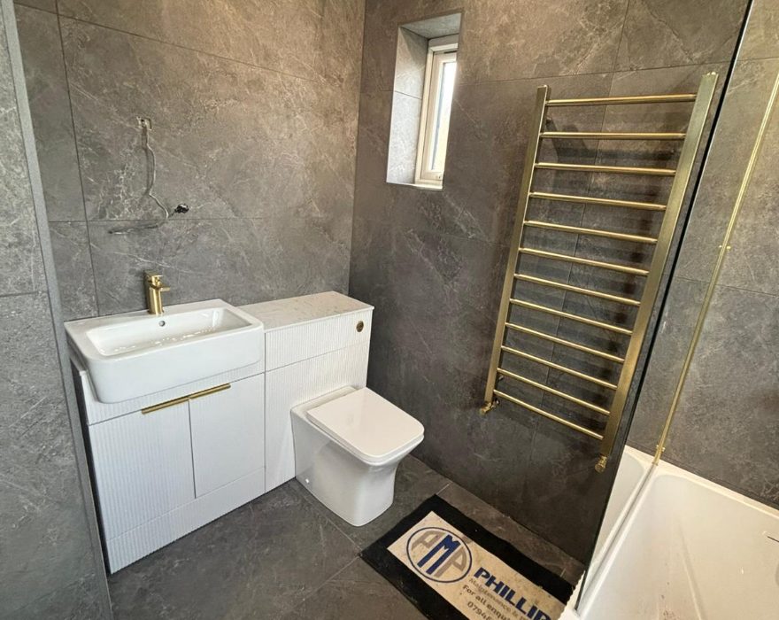 A finished bathroom installation by Phillips Maintenance & Plumbing