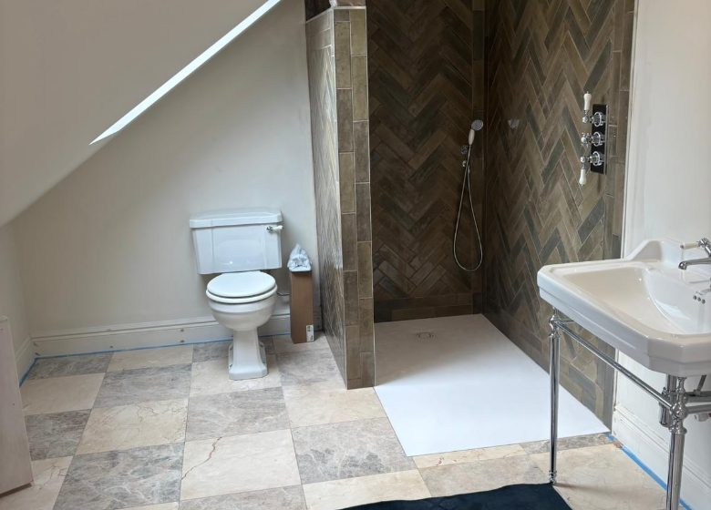 Finished bathroom installation by Phillips Maintenance & Plumbing